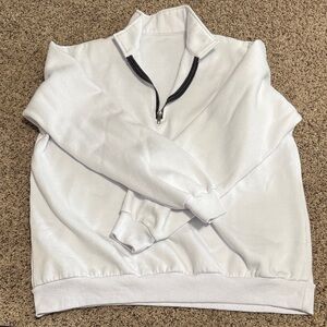 Amazon White Quarter-Zip Sweatshirt